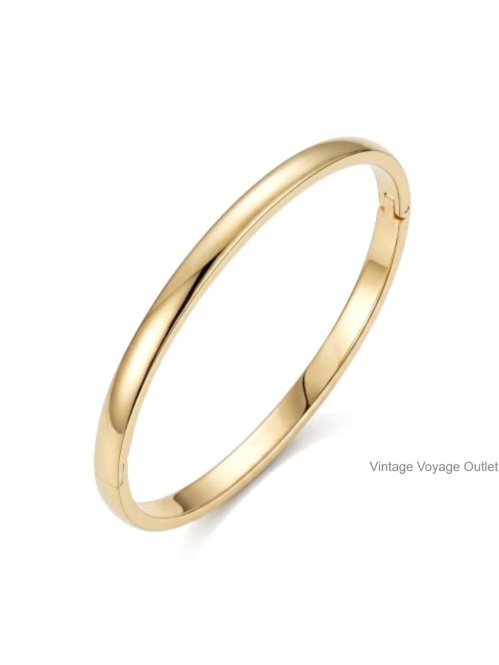 14K Gold Plated Stainless Steel Bangle Bracelet for Women Tarnish Free